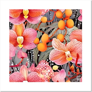 Peachy Orchids Posters and Art